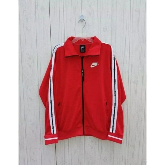 SIZE LARGE MEN'S NIKE NSW JACKET FULL ZIP SWEATSHIRT / HABANERO / BLACK - Picture 1 of 6